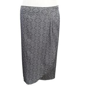 Rip Skirt Hawaii Blue Geo Knee‎ Length 3 Wrap Skirt Pockets Size Large / 12-14